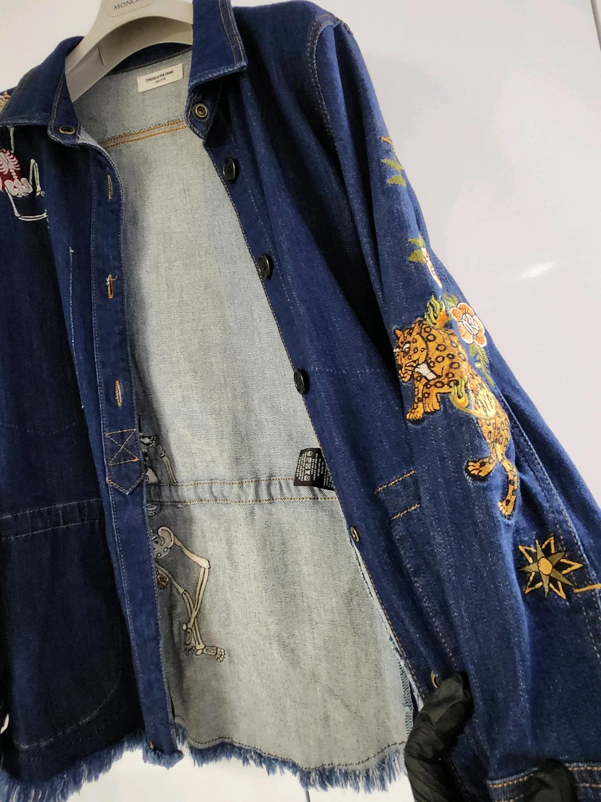 자딕앤볼테르 데님 자켓 S 스컬 자수 6