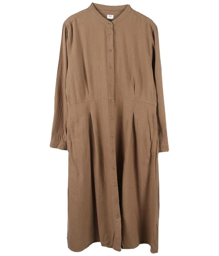UNIQLO 유니클로 코튼 레이온 롱 원피스 여 (L) 4