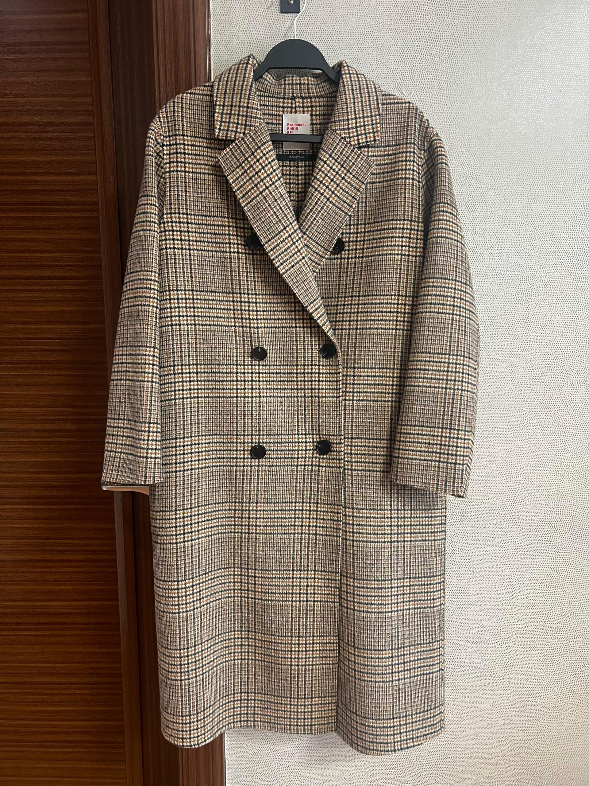 에잇세컨즈 체크 더블 롱코트 S size 2