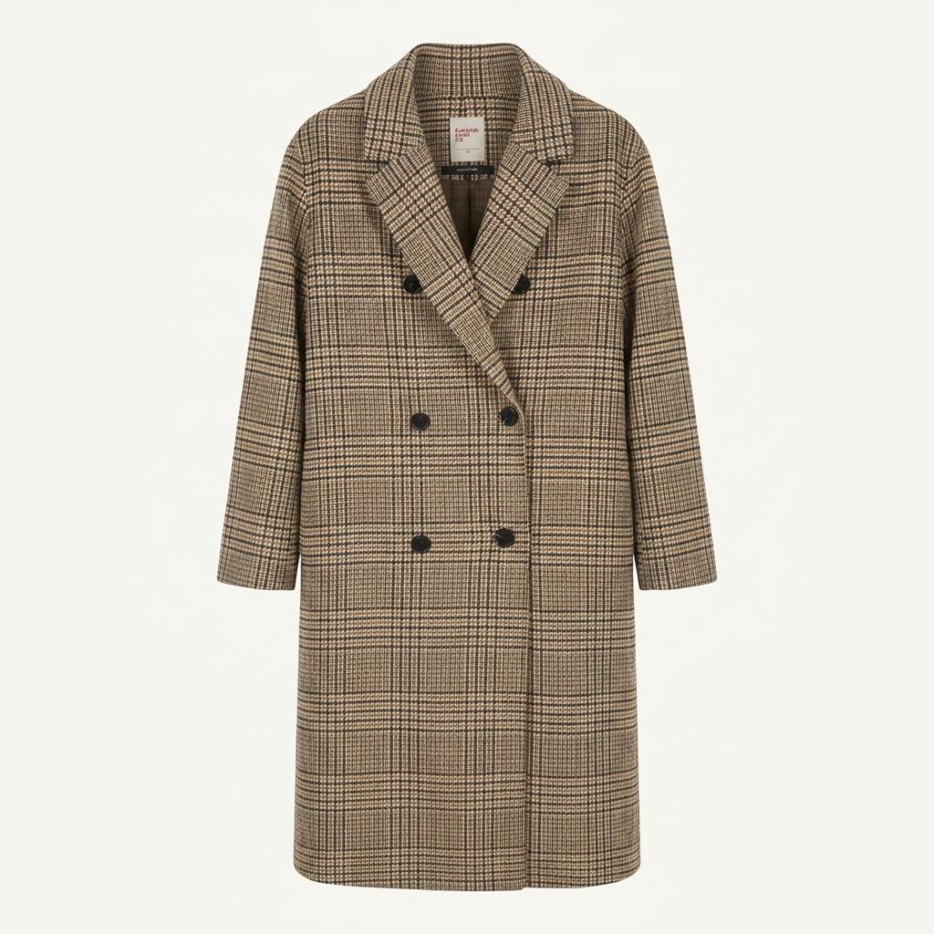 에잇세컨즈 체크 더블 롱코트 S size 1