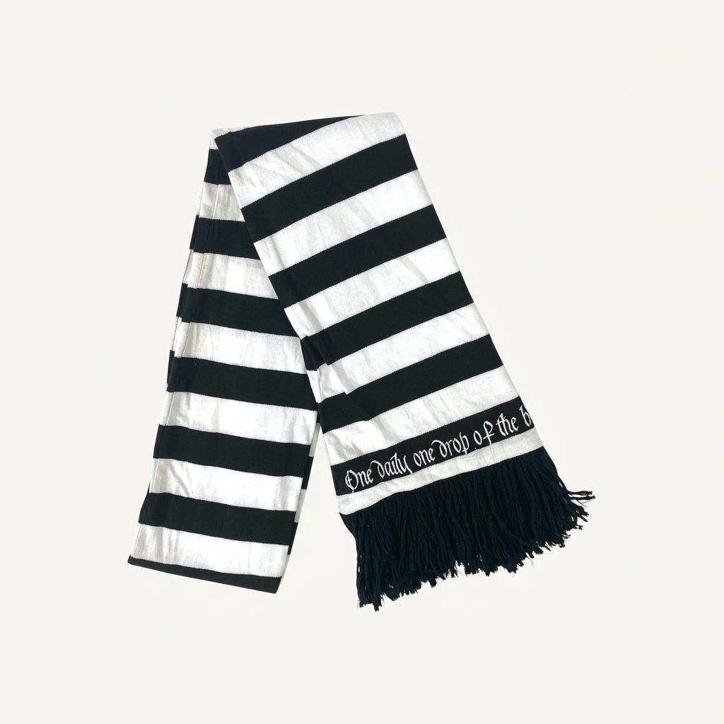 [M14] BLACK ADE 블랙 앤 화이트 스트라이프 머플러 1
