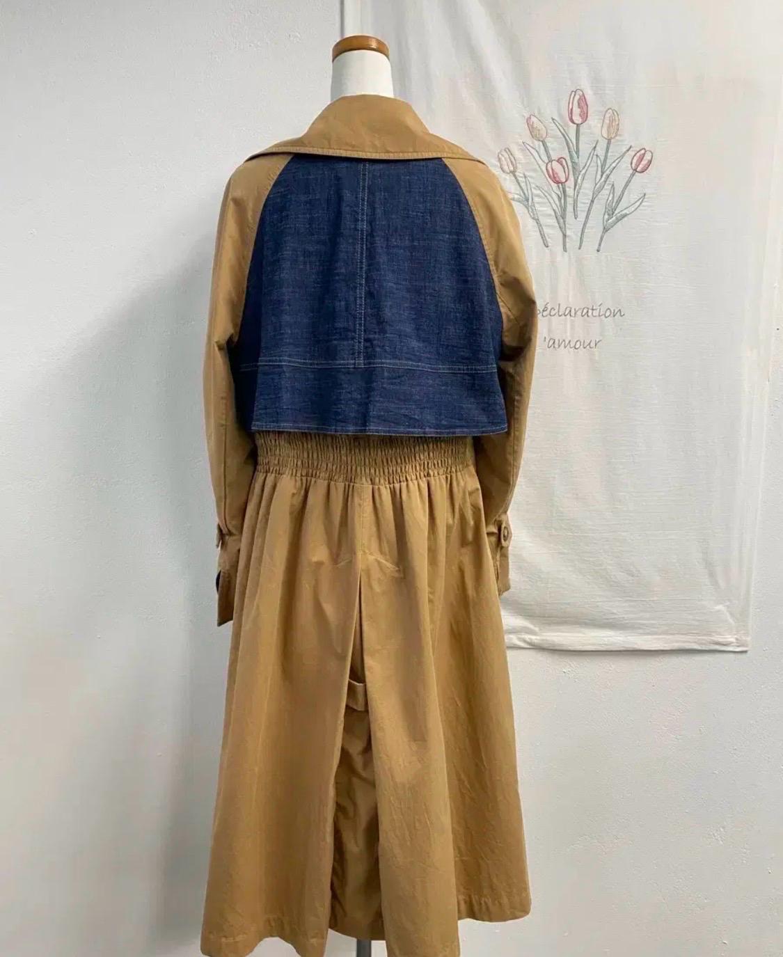 베네통 데님포인트 롱코트 6