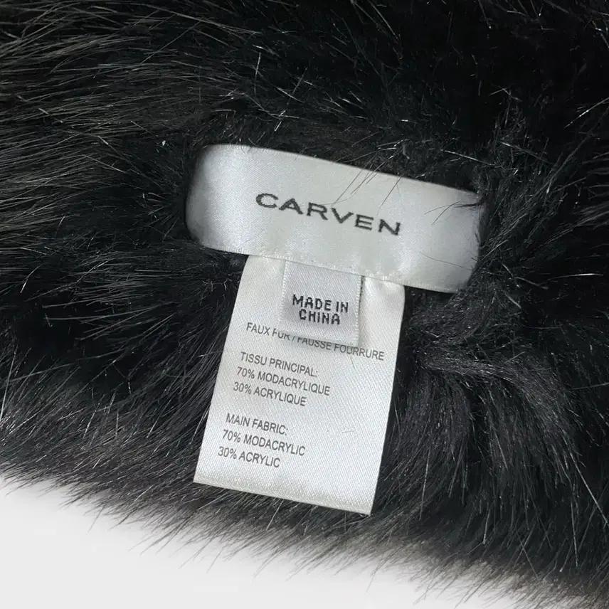 [M52] CARVEN 인조 모피 머플러 블랙 3