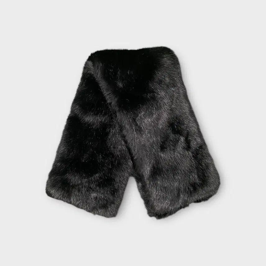 [M52] CARVEN 인조 모피 머플러 블랙 2