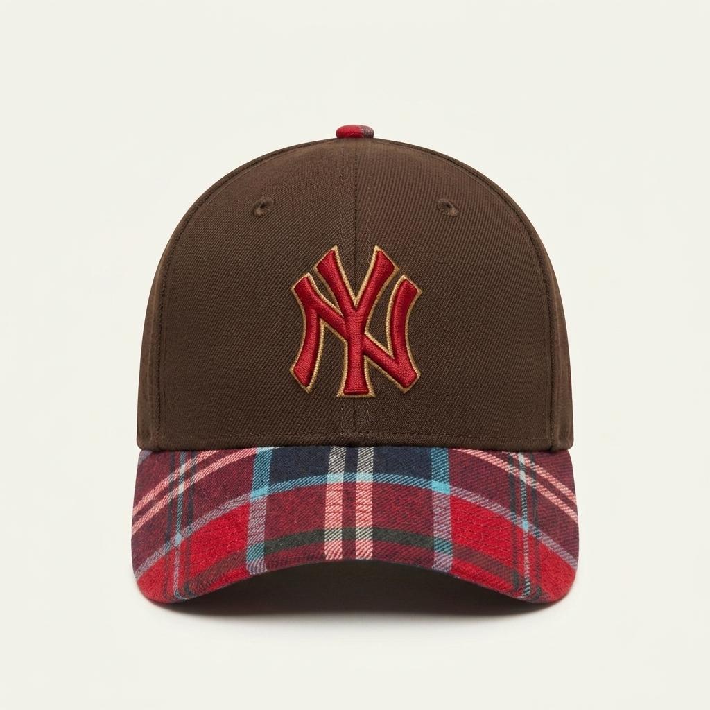 MLB 뉴욕양키즈 빈티지 체크 볼캡 1