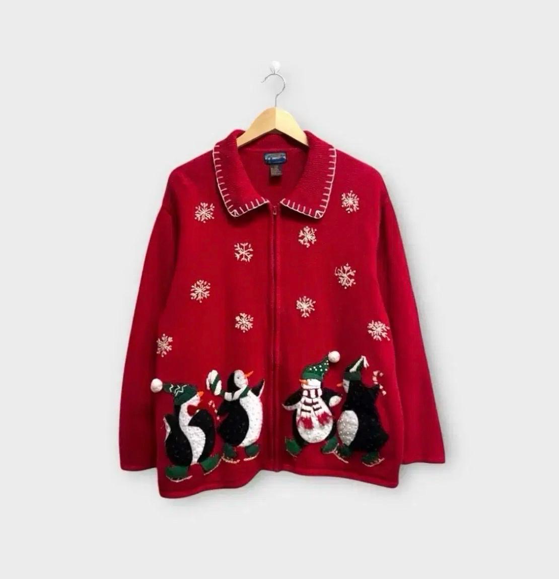 Vintage 90s Christmas 라미 가디건 free 2