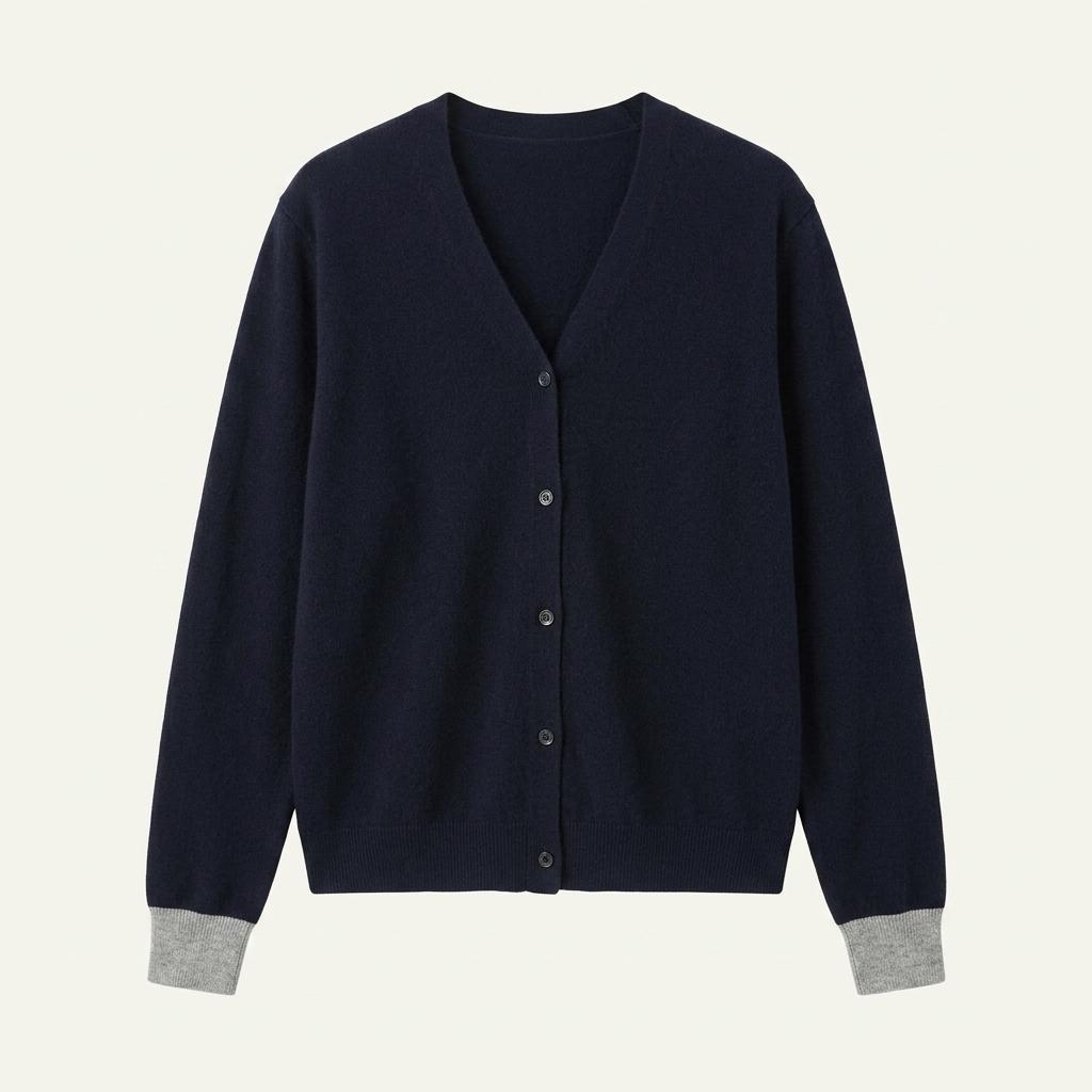 파사드패턴 캐시미어 브이넥 가디건 네이비 (정가 187,000원) 1
