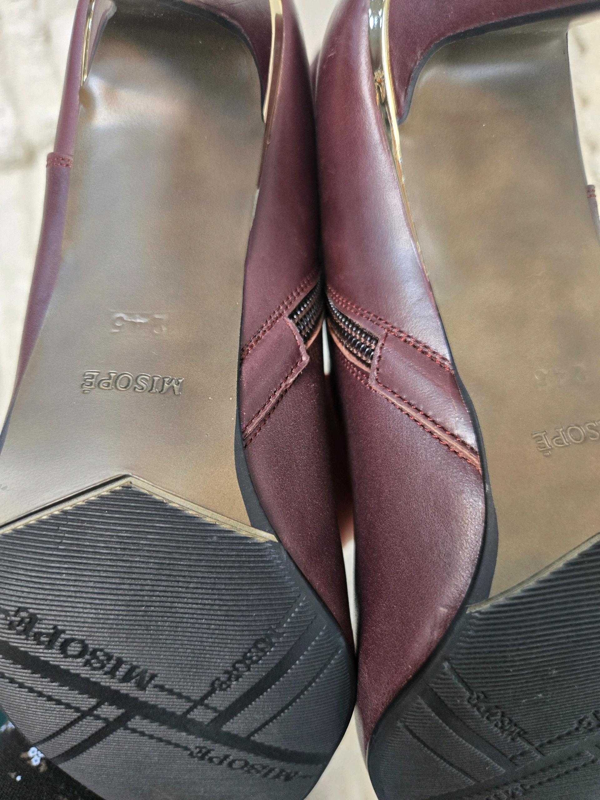 미소페 와인색 롱부츠 8cm 245 7