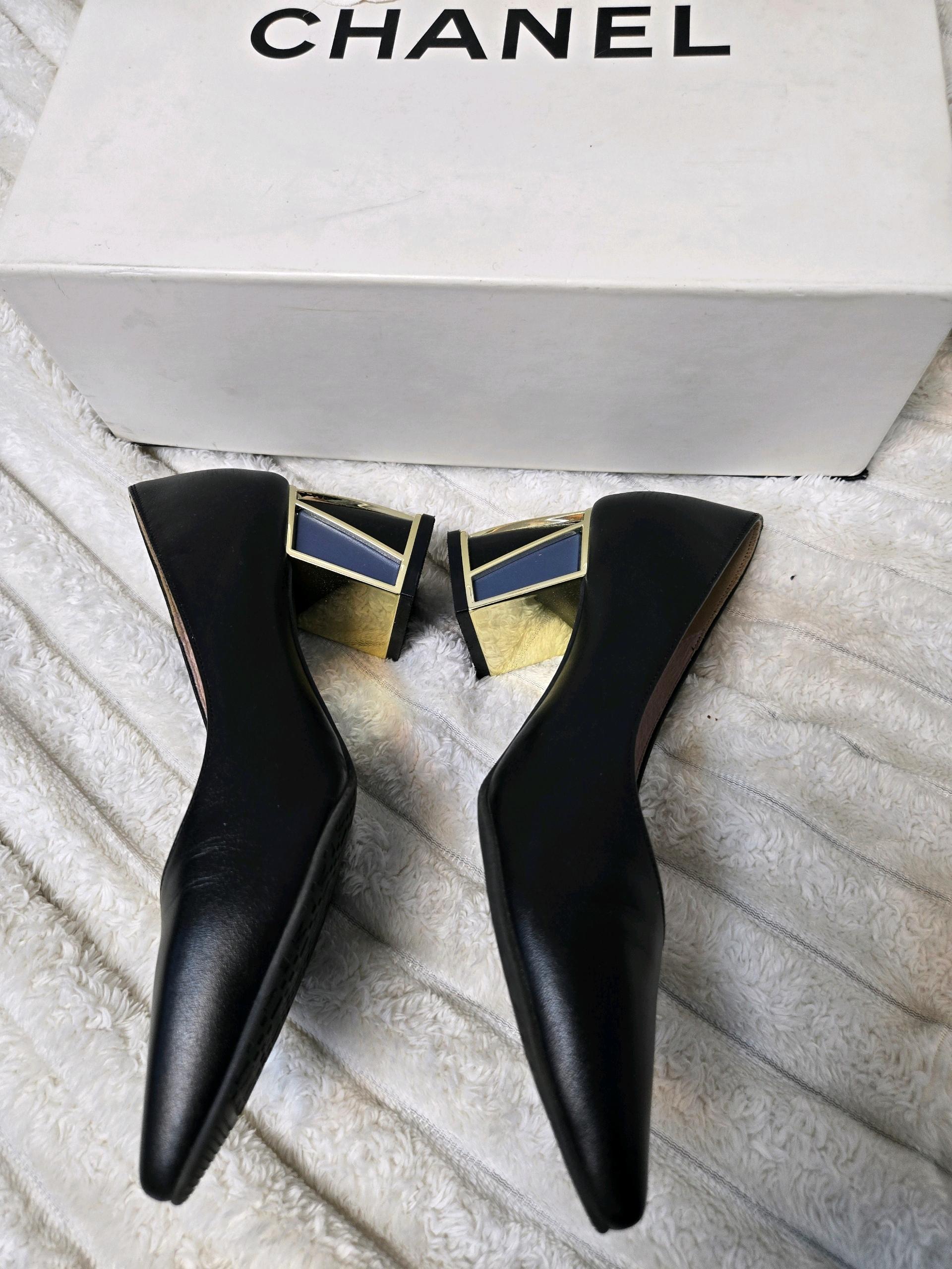 미소페 블랙 가죽구두 6cm 235 3