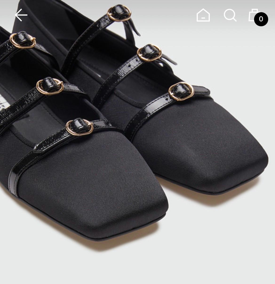 EENK 잉크 ZANA Triple Buckle Square Toe Mary Jane 블랙