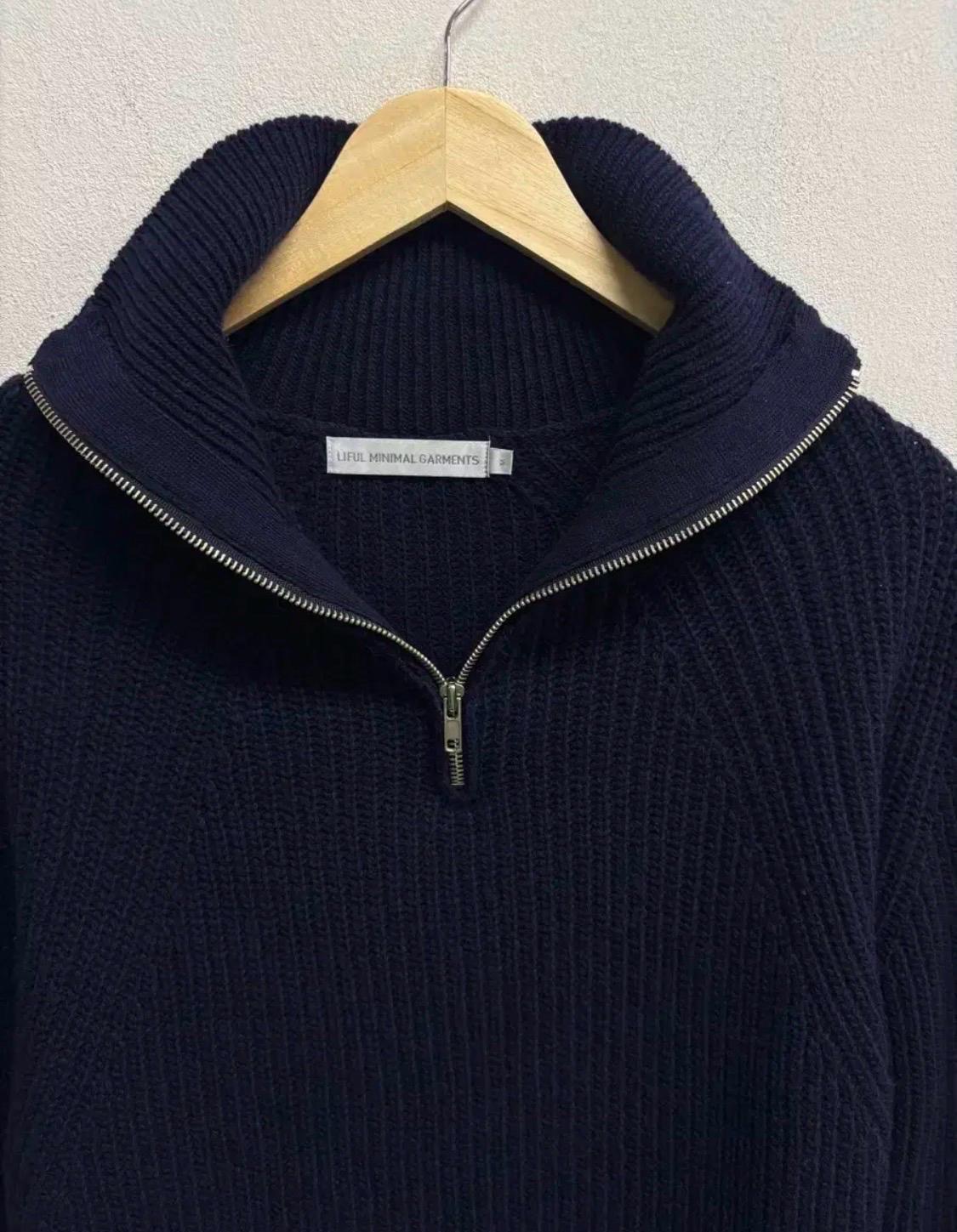 LIFUL MINIMAL GARMENTS 네이비 반집업 니트 M 5