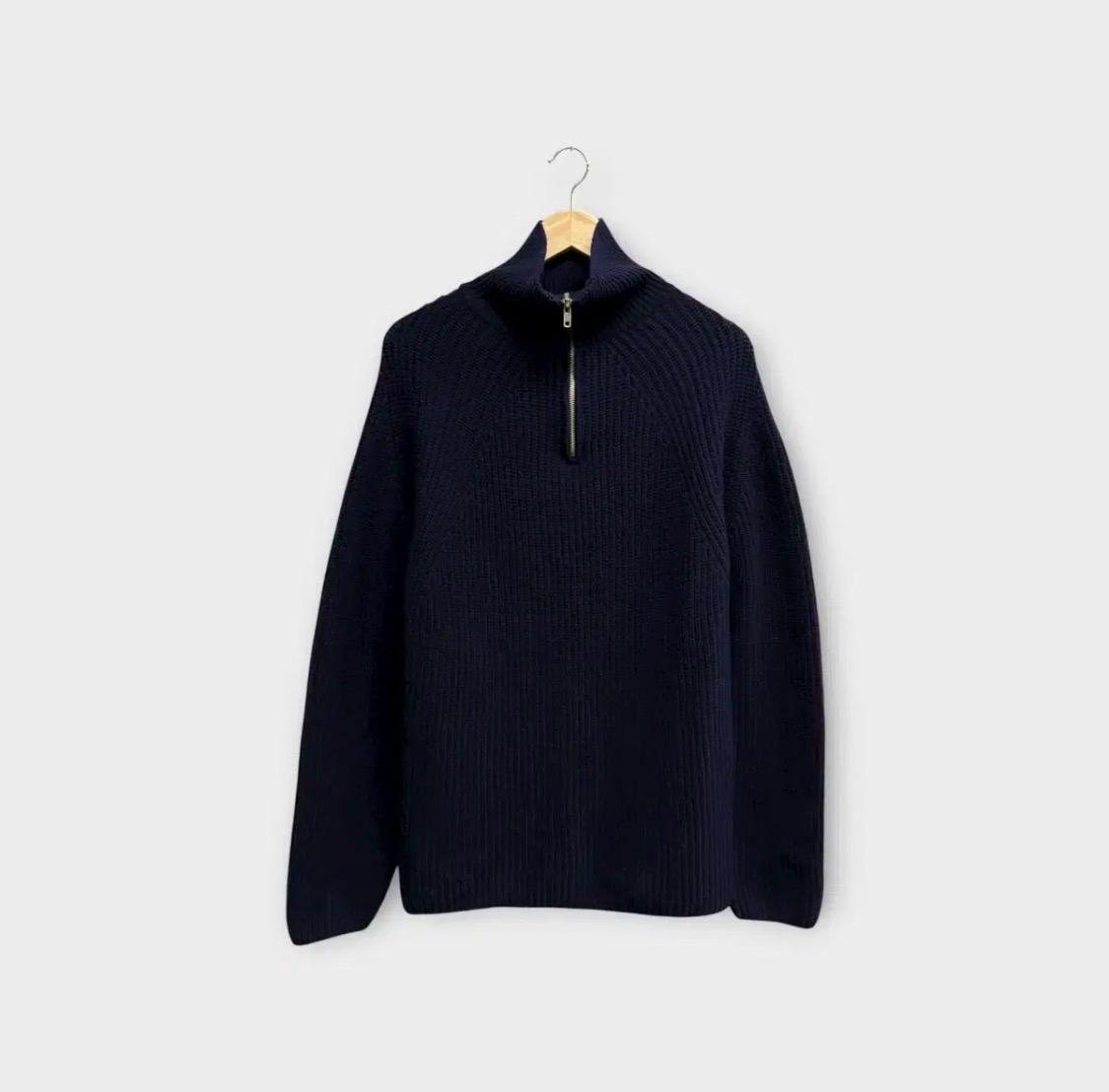LIFUL MINIMAL GARMENTS 네이비 반집업 니트 M 2