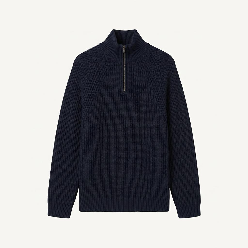 LIFUL MINIMAL GARMENTS 네이비 반집업 니트 M 1
