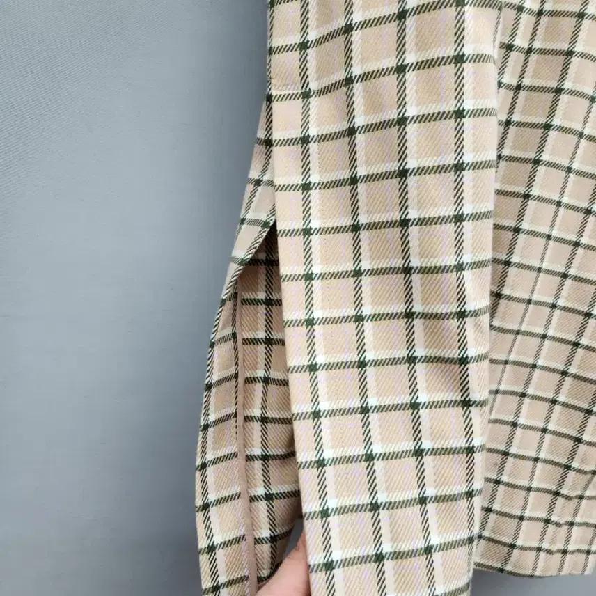잇미샤 베이지 체크 롱사파리자켓 3