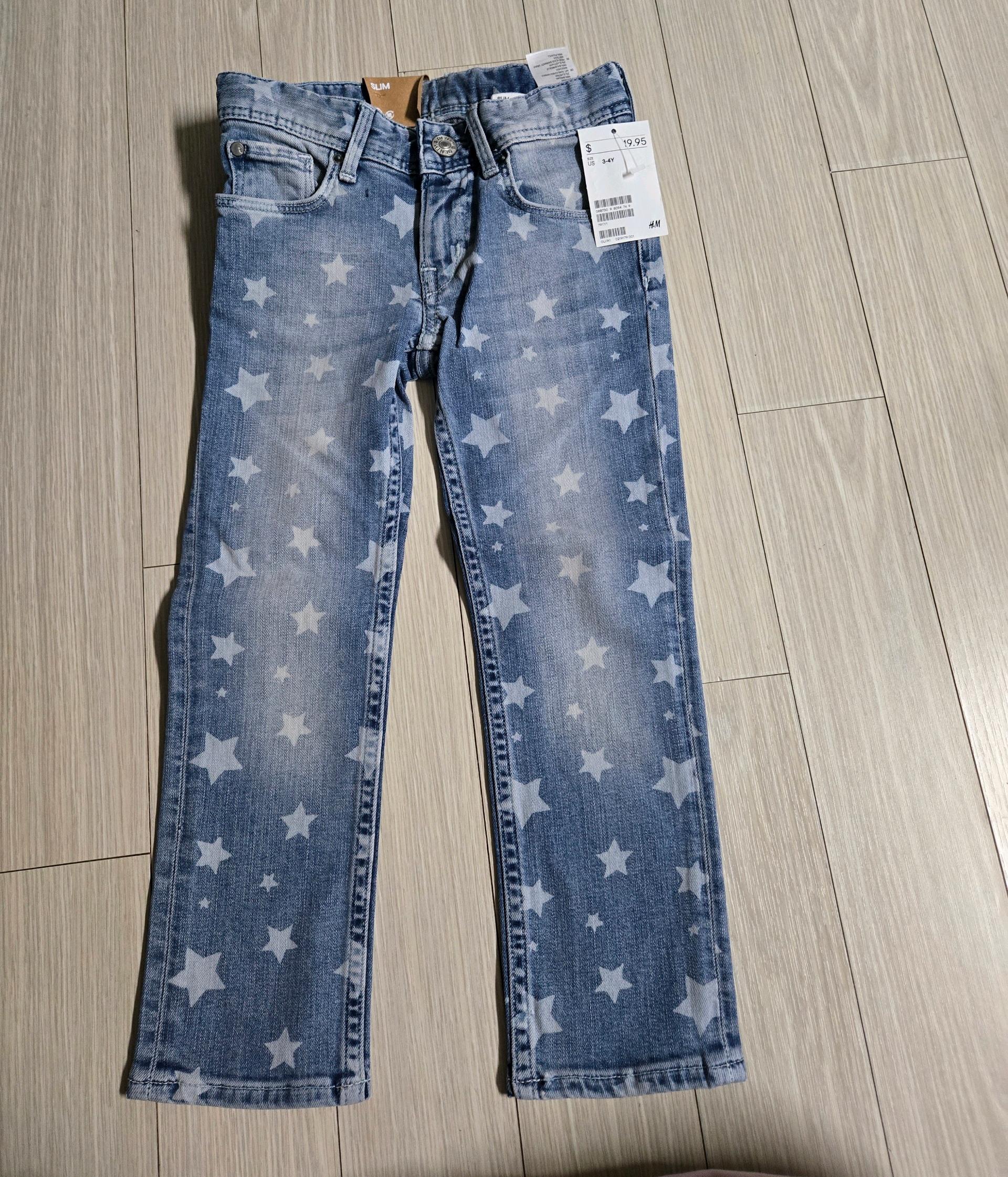 H&M 키즈 별무늬 청바지 3.4세 2