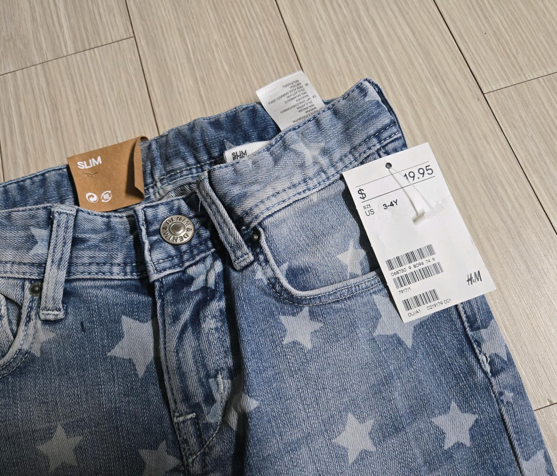 H&M 키즈 별무늬 청바지 3.4세 3