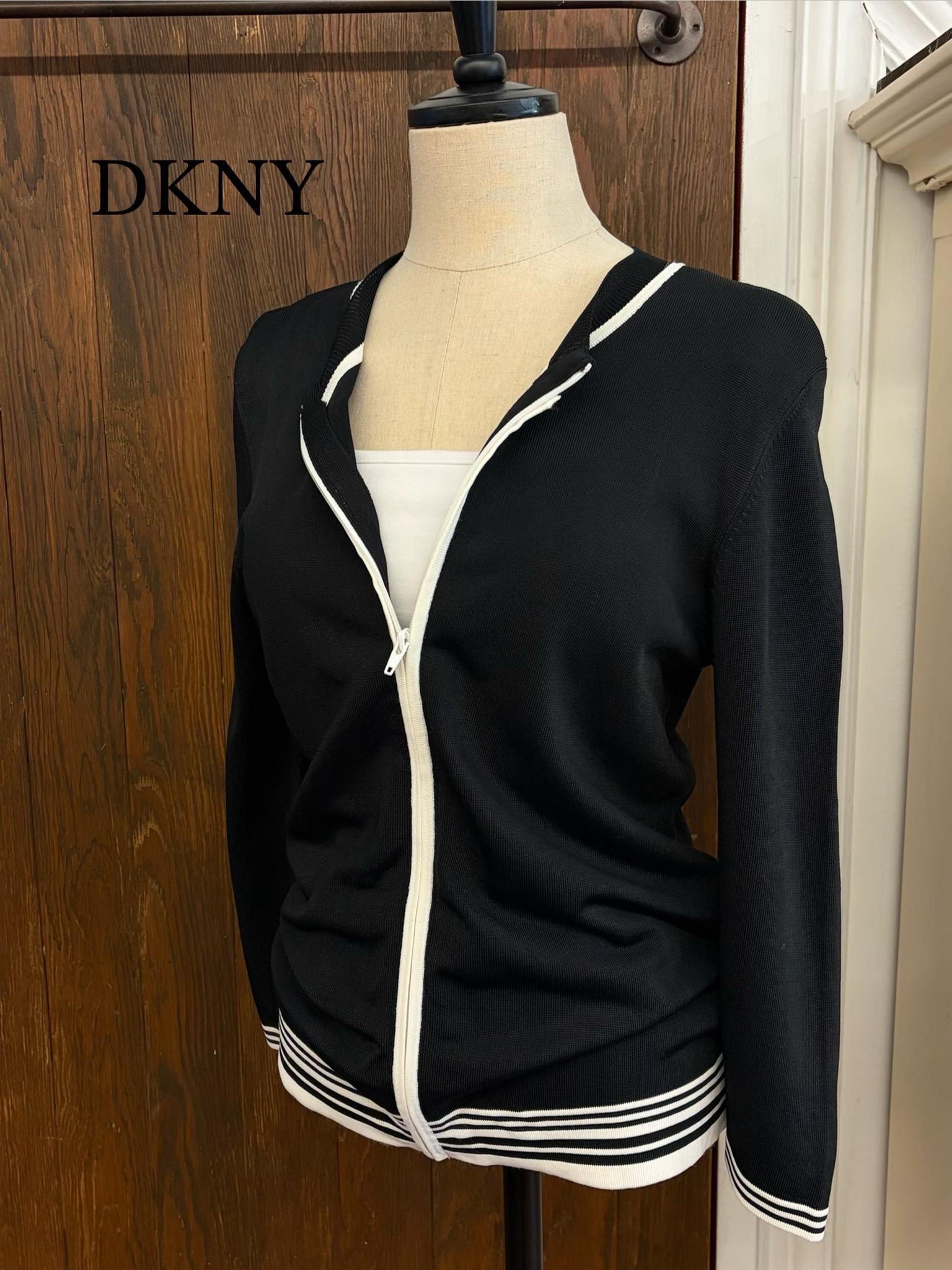 dkny 정품 블랙 집업가디건 2