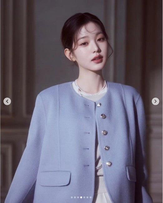 SJSJ 완판 (장원영 착용) 캐시미어 블렌드 칼라리스 자켓 3