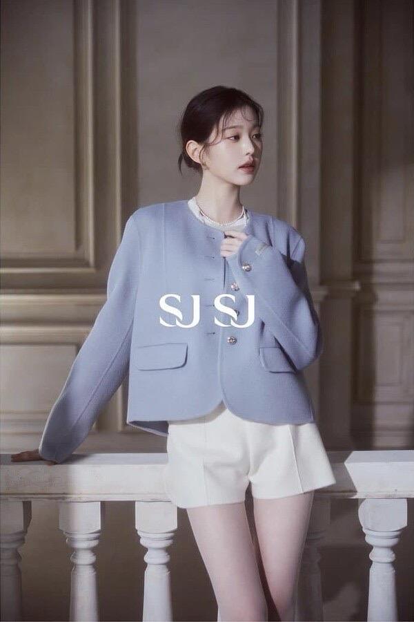 SJSJ 완판 (장원영 착용) 캐시미어 블렌드 칼라리스 자켓 2