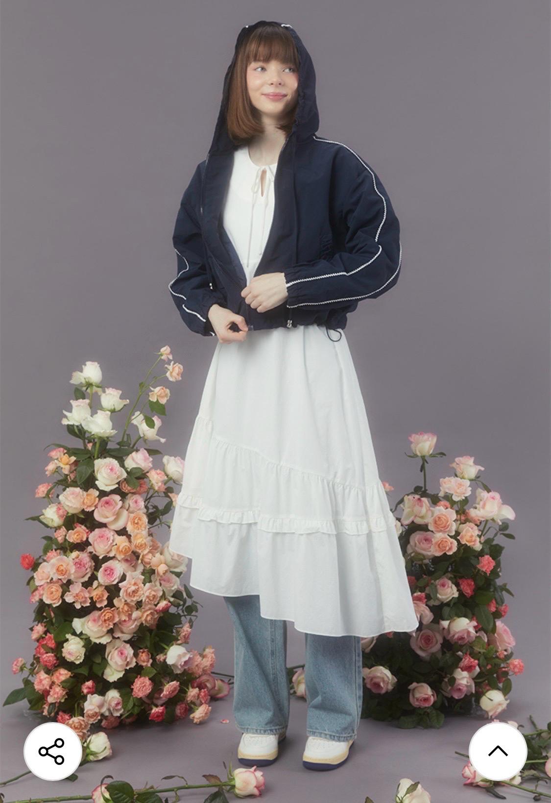 마가린 핑거스 LACE HOODIE ANORAK (DARK NAVY) 아노락 바람막이 3