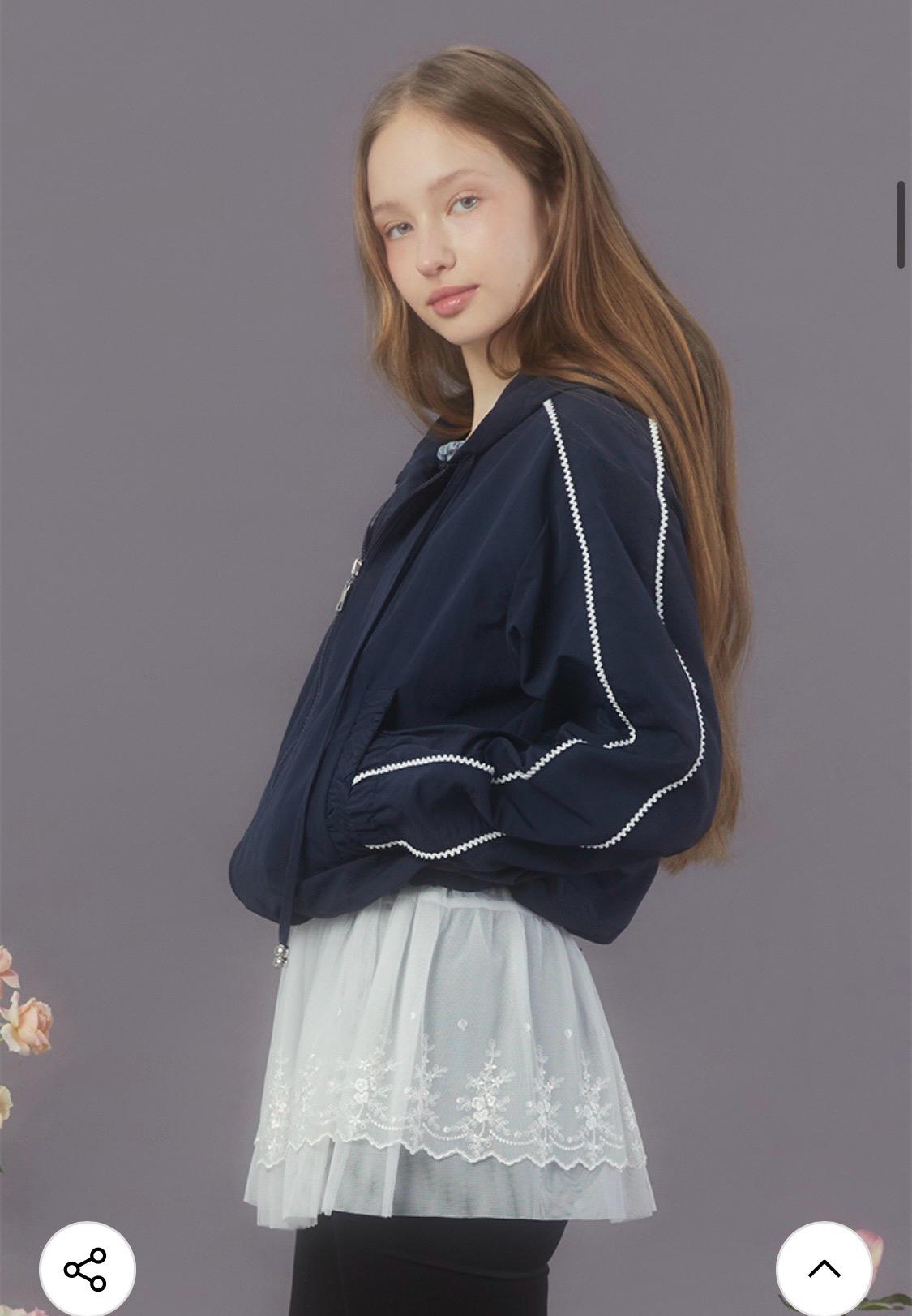 마가린 핑거스 LACE HOODIE ANORAK (DARK NAVY) 아노락 바람막이 4