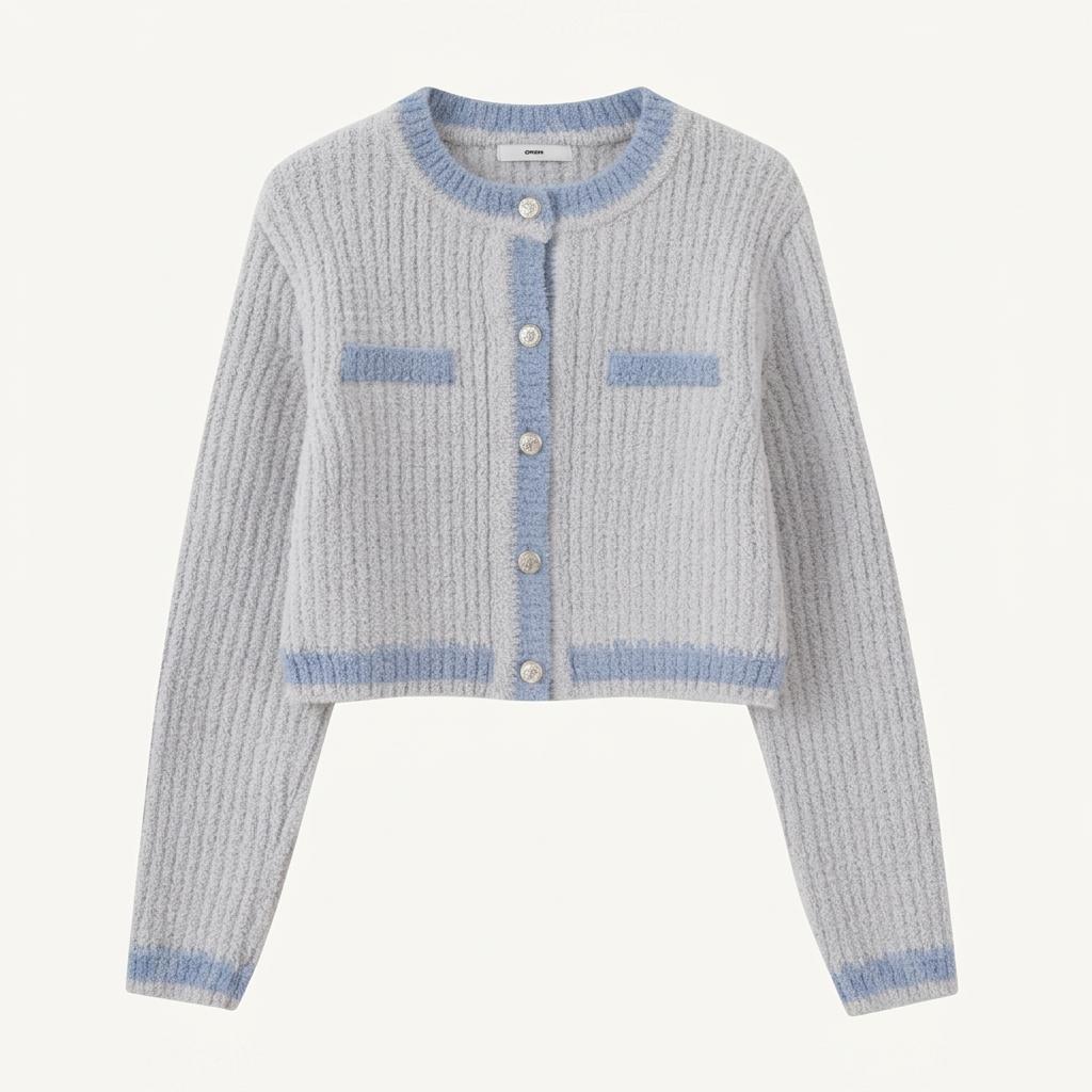 에트몽 가디건 Stitch Detail Knit Cardigan  1