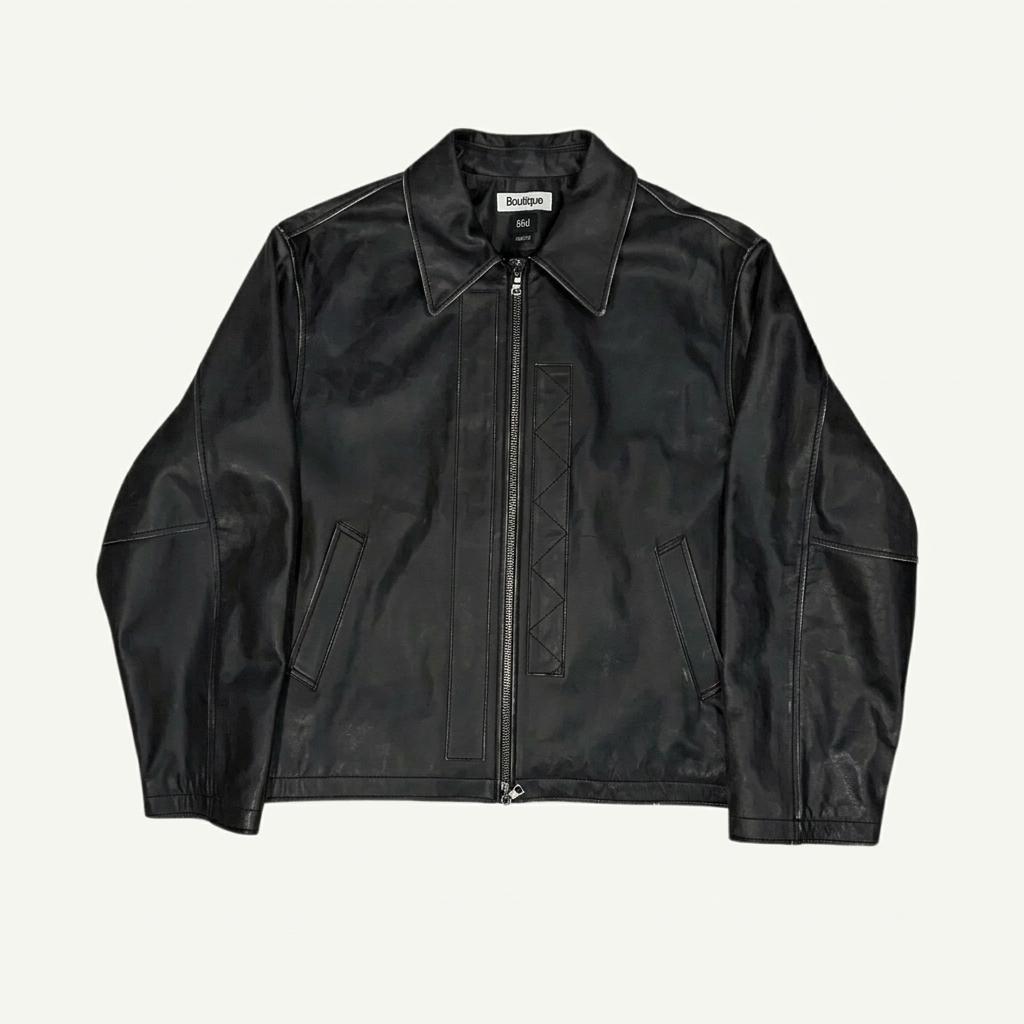 Boutique 86d 디스트레스 카우레더 자켓 1