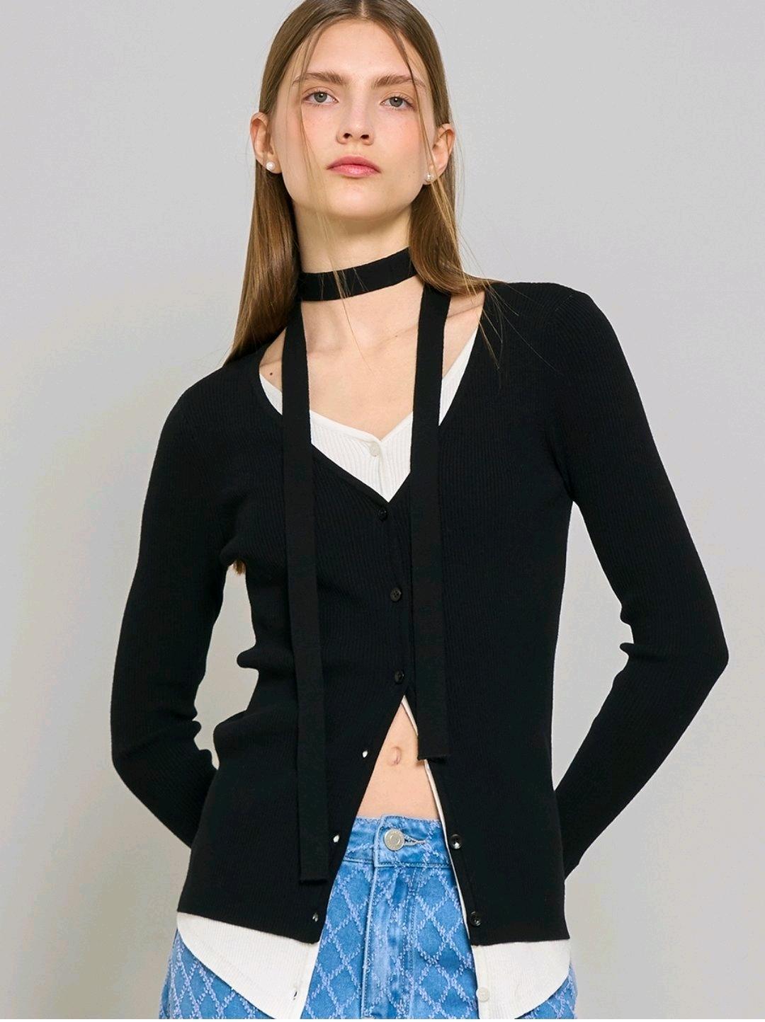 [제너럴아이디어] 스카프 레이어드 가디건 6