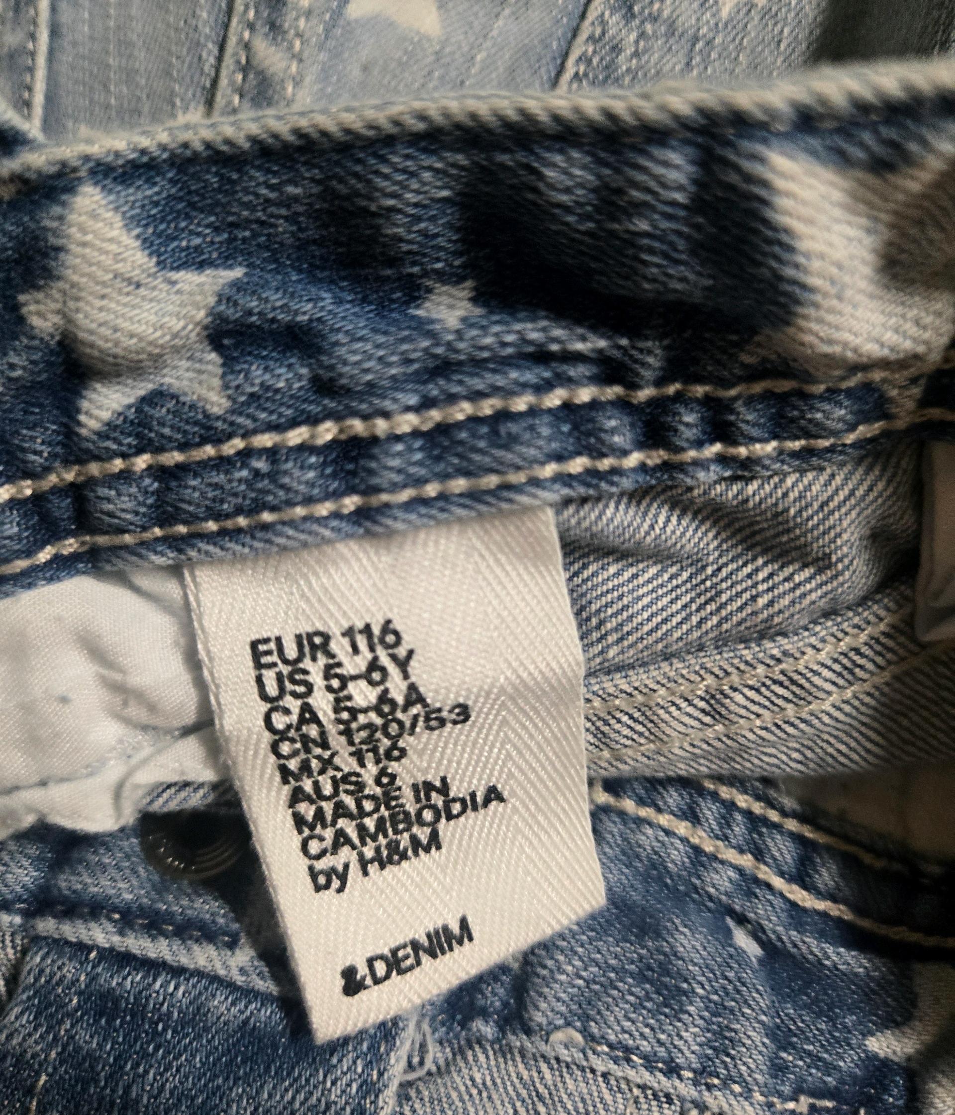 H&M 별무늬 데님 멜빵바지입니다 5-6세사이즈 4