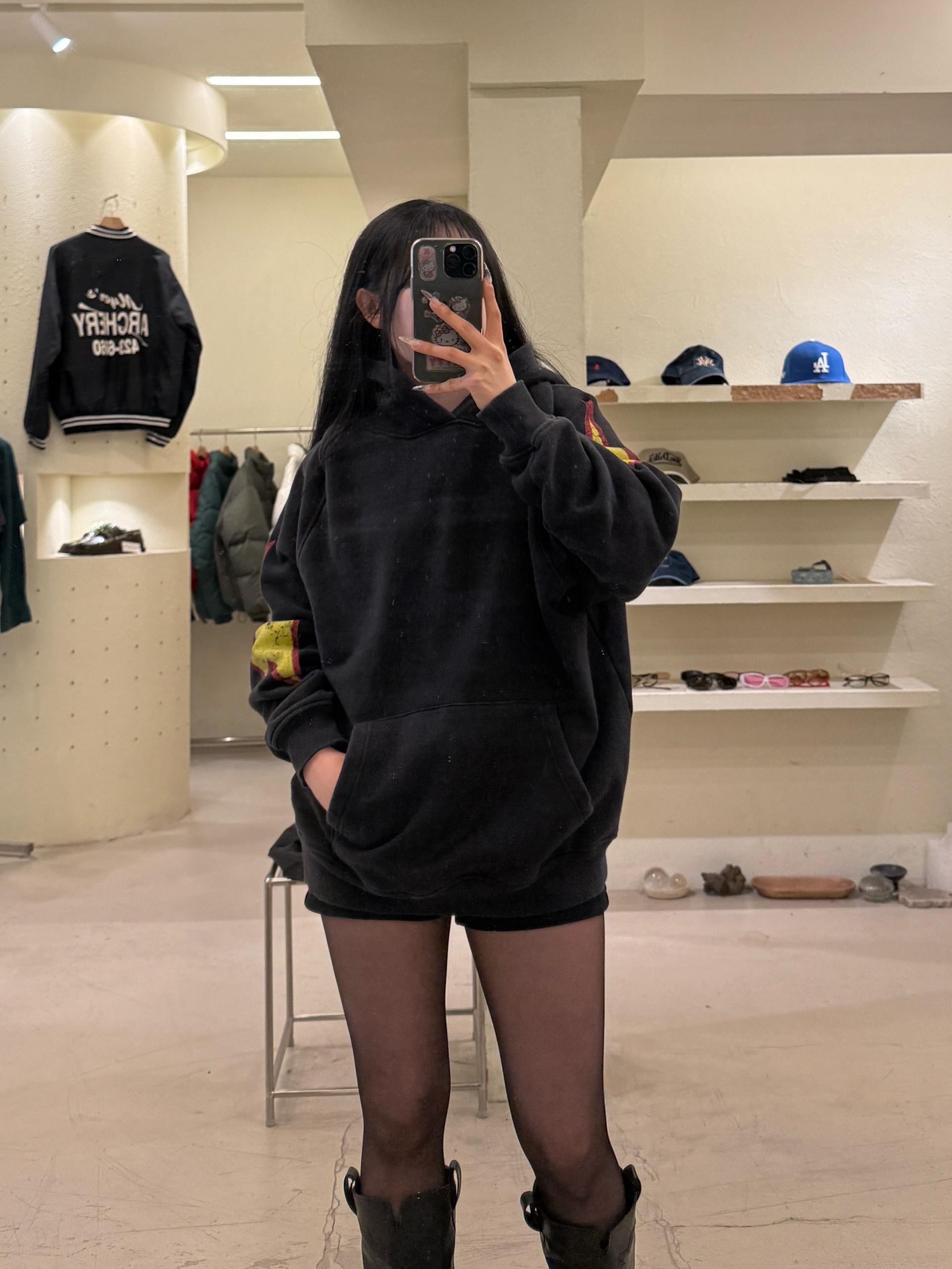 인세인개러지 스켈레톤 바이커 프린팅 후드티 U972 2