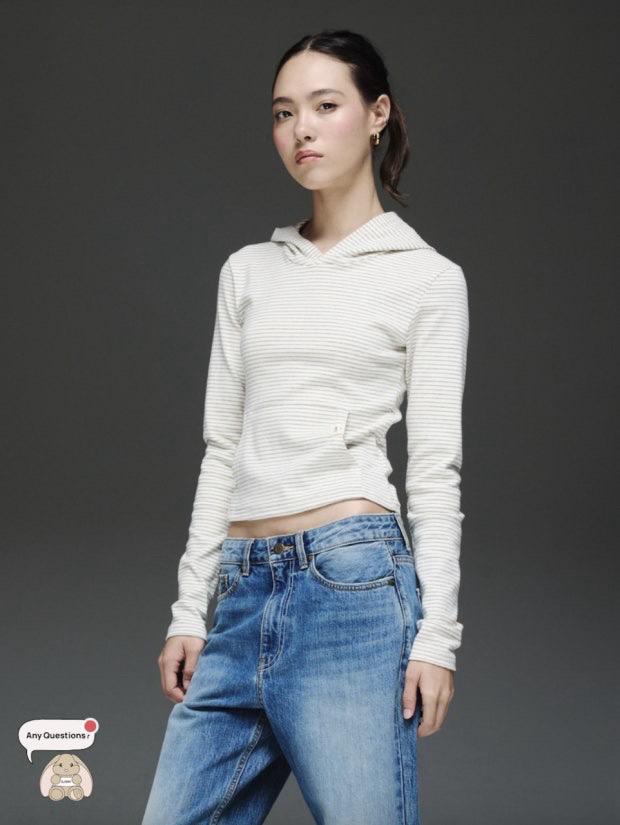 글로니 glowny G-comfort hoodie stripe M 2