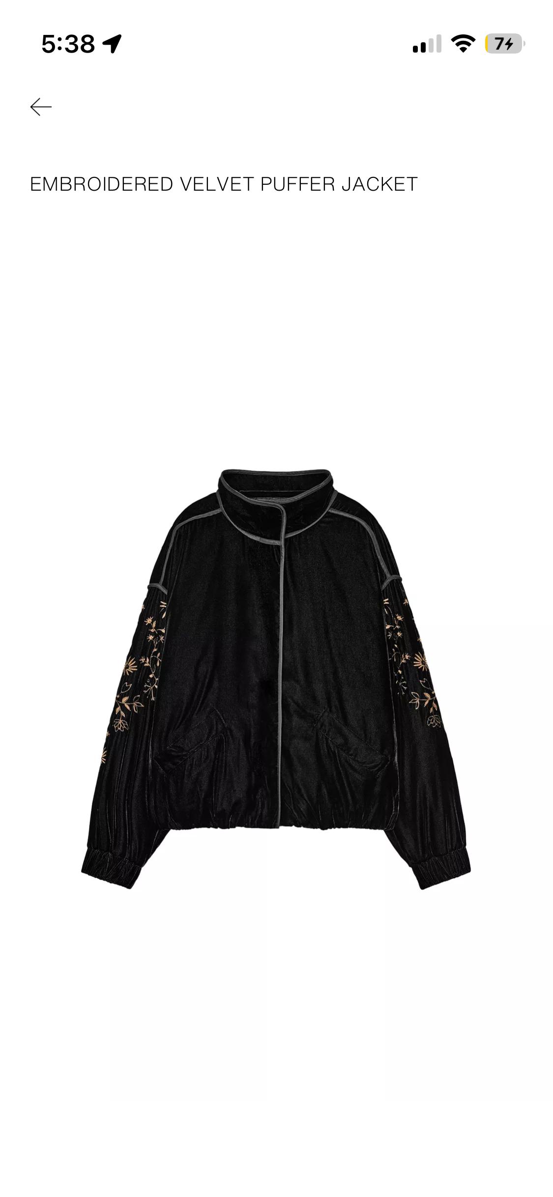 택만제거 새상품 자라 벨벳 자켓 25fw  2