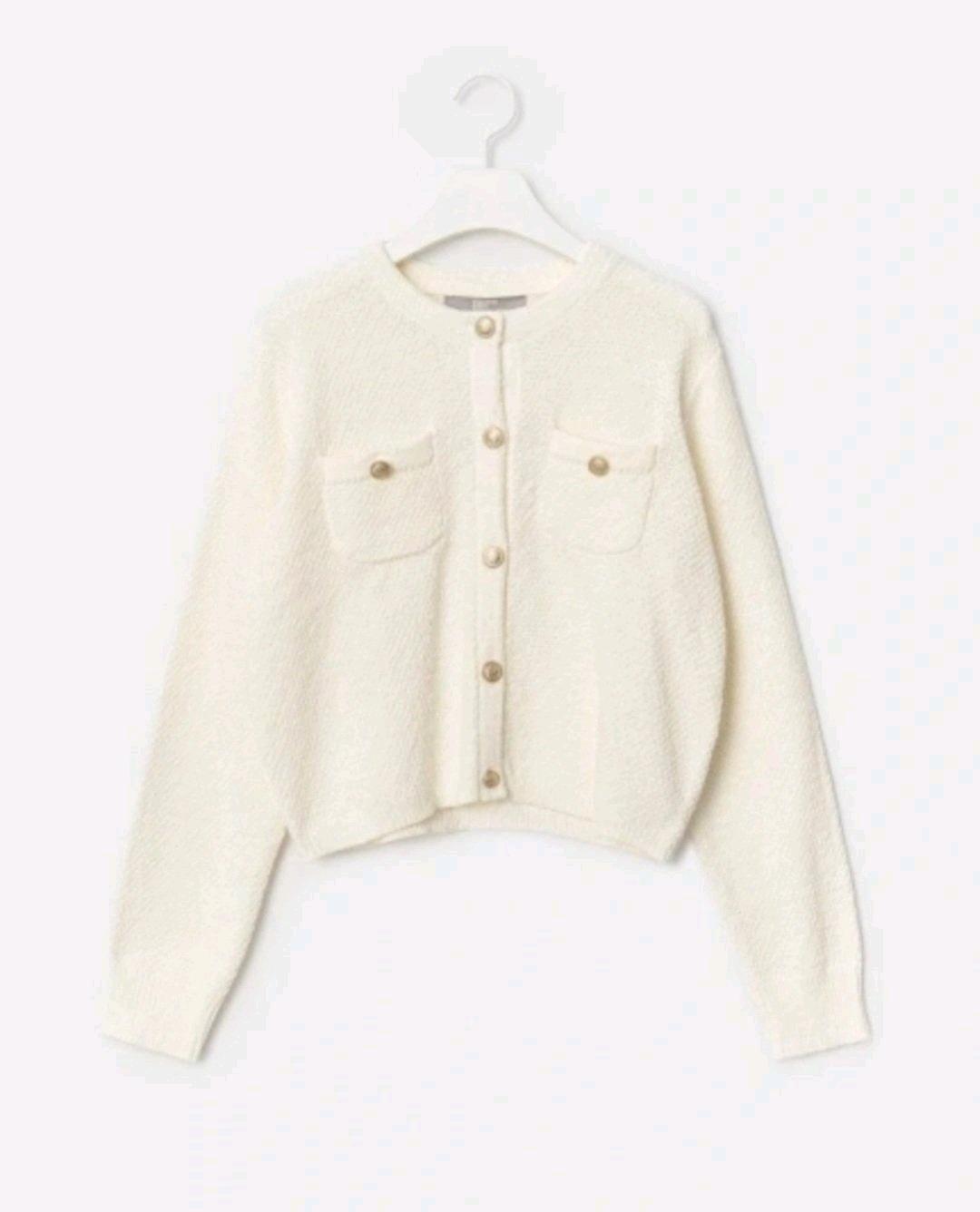 에잇세컨즈 트위드 짜임 가디건 (M) 4