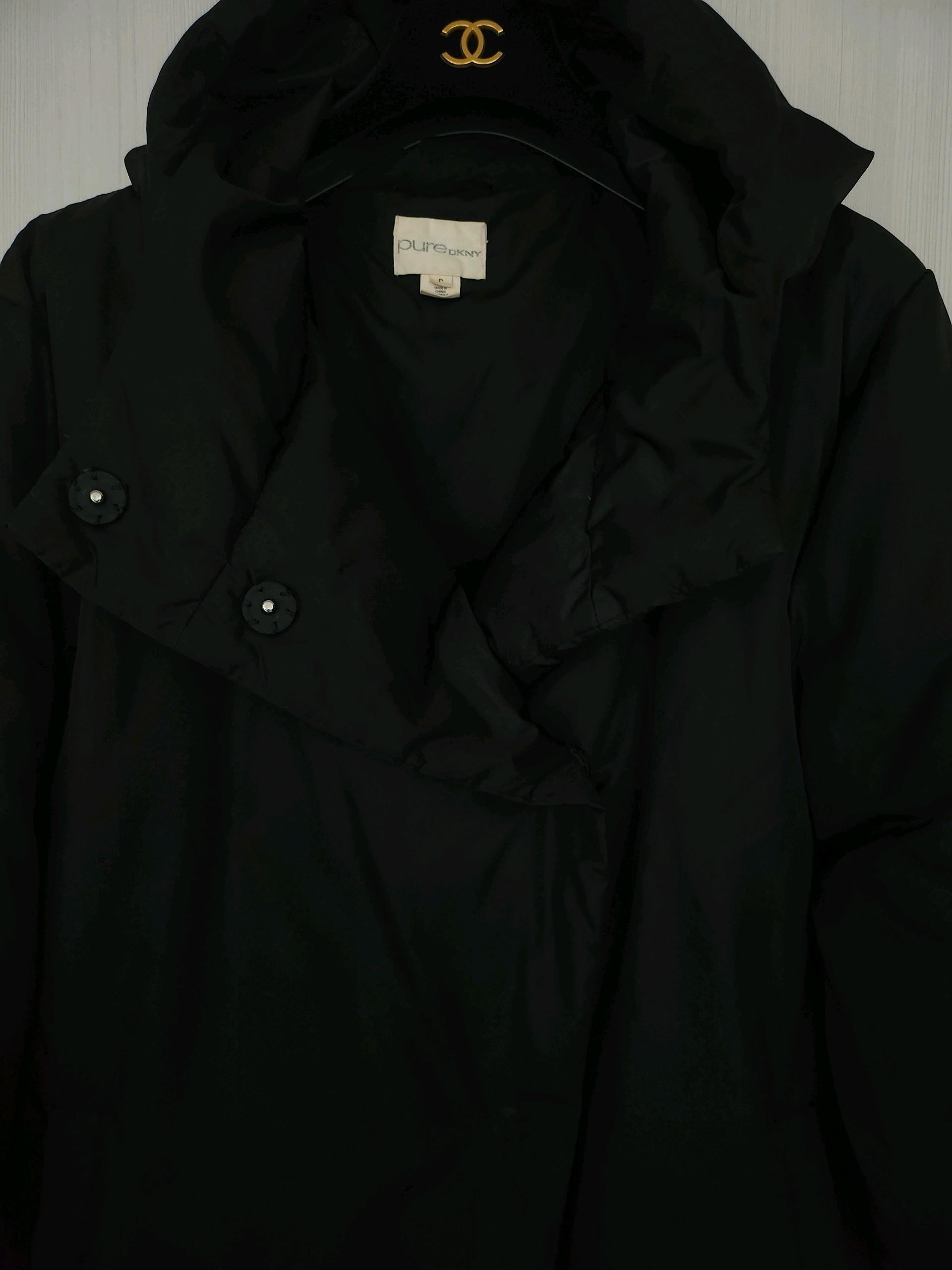 DKNY 블랙 후드 오리털 패딩 여성  코트  M 4