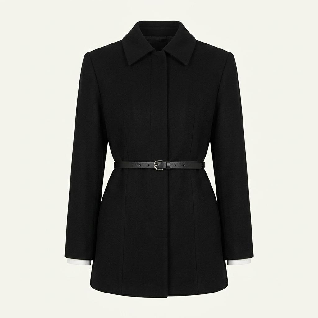 Belt Half Wool Jacket (black) 1