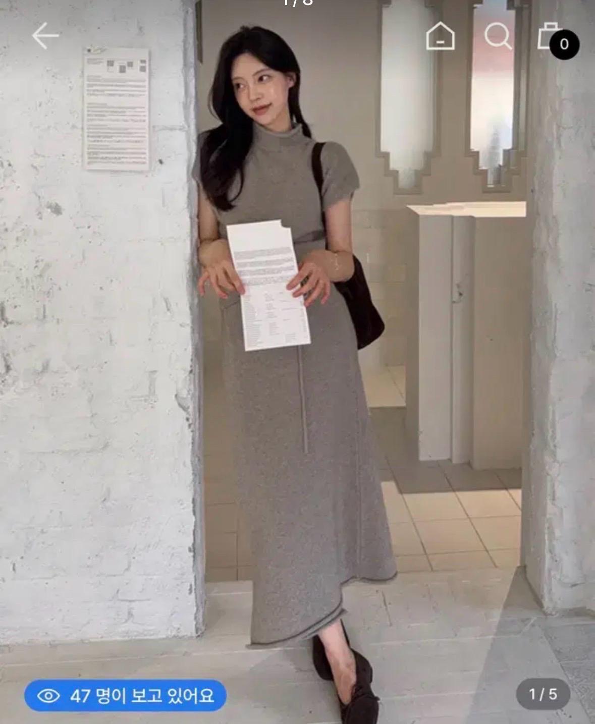 라쿤니트 제이리움 소피아 라쿤 랩스커트 챠콜 4