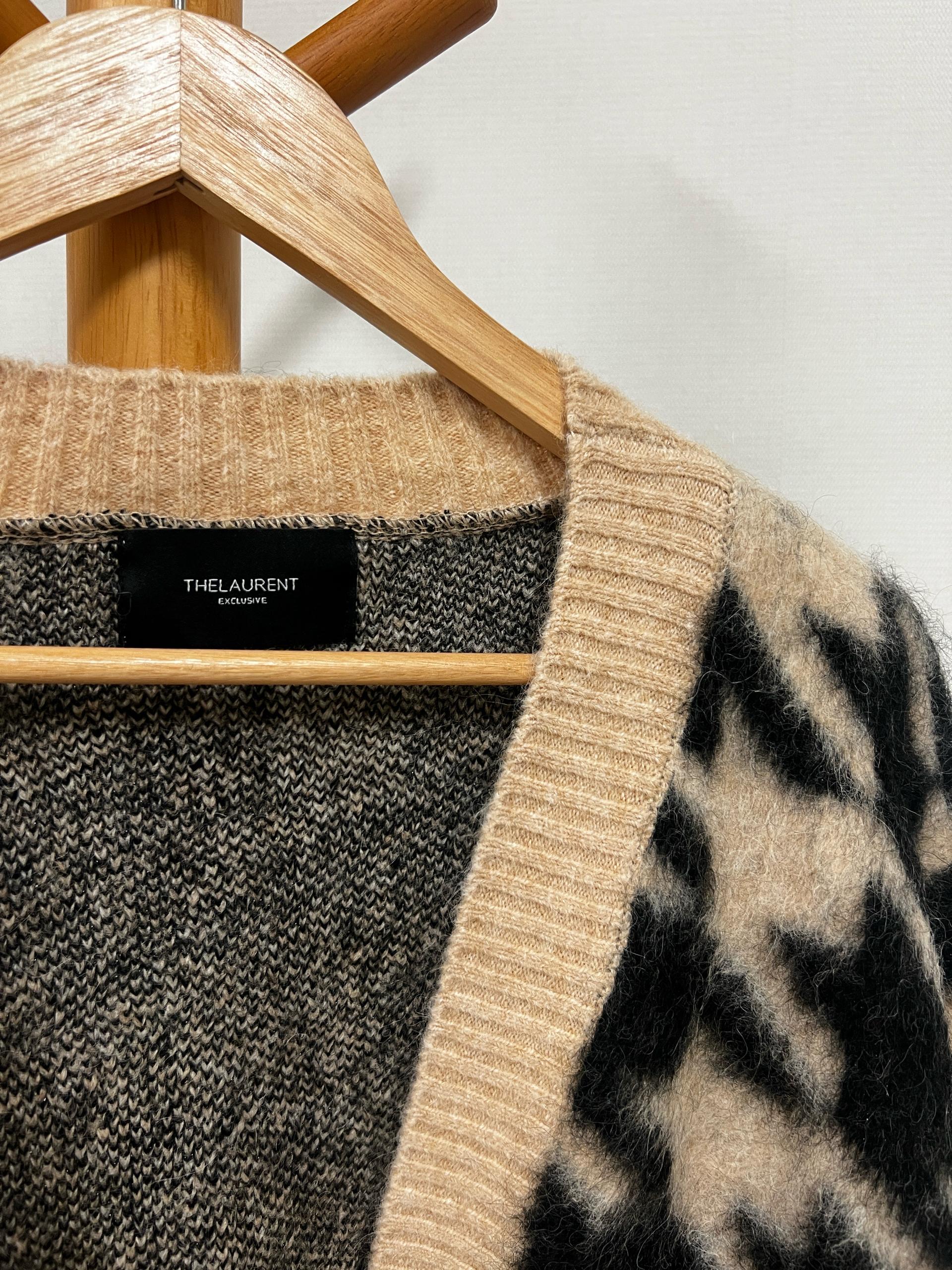 더 로랑 [EXCLUSIVE] Houndstooth mohair knit coat 5