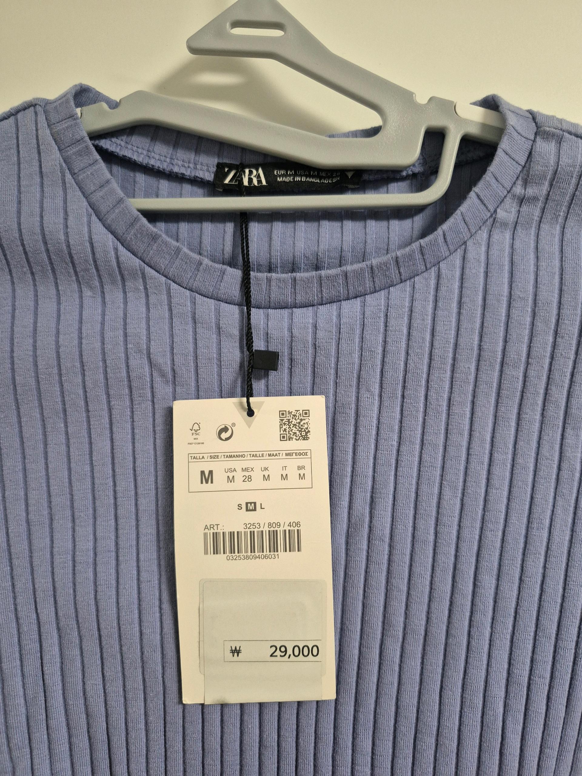 자라 연파랑 티셔츠M 4