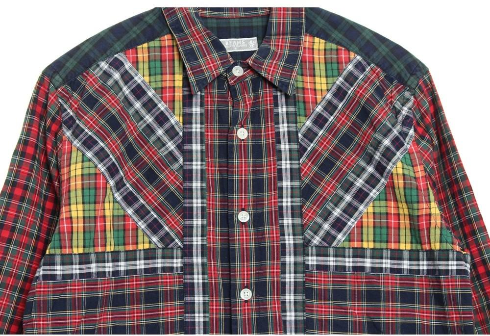 [50% 할인] BEAMS 패치 워크 남방 / S 4