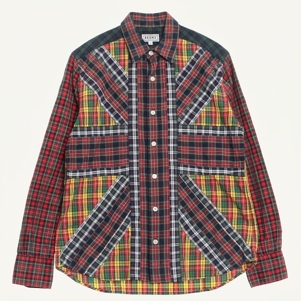 [50% 할인] BEAMS 패치 워크 남방 / S 1