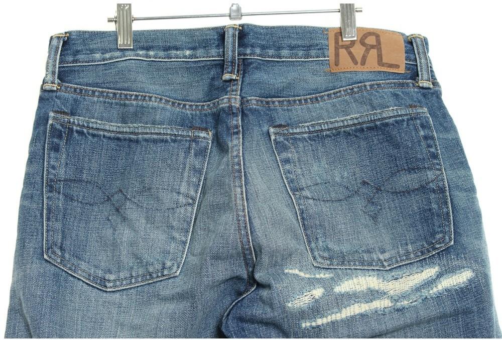 [50% 할인] RRL 더블 알엘 짚플라이 슬림 네로우 데님 팬츠 / 30X32 8