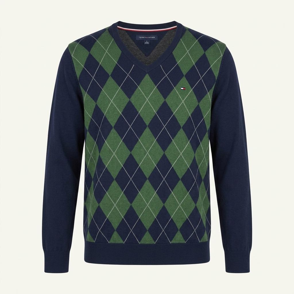 [50% 할인] TOMMY HILFIGER 아가일 니트 / M 1