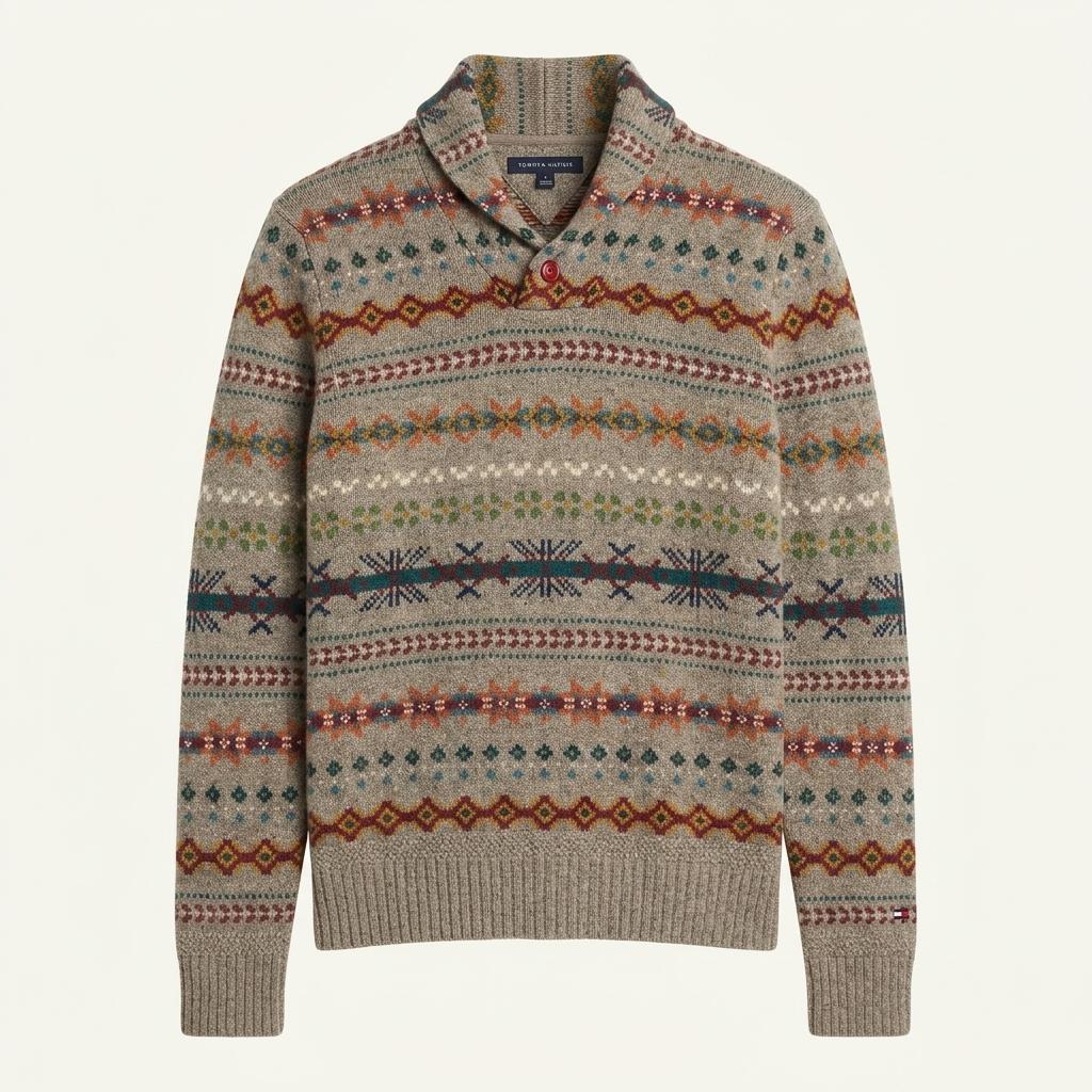 [50% 할인] TOMMY HILFIGER 타미 패턴 숄 니트 / S 1