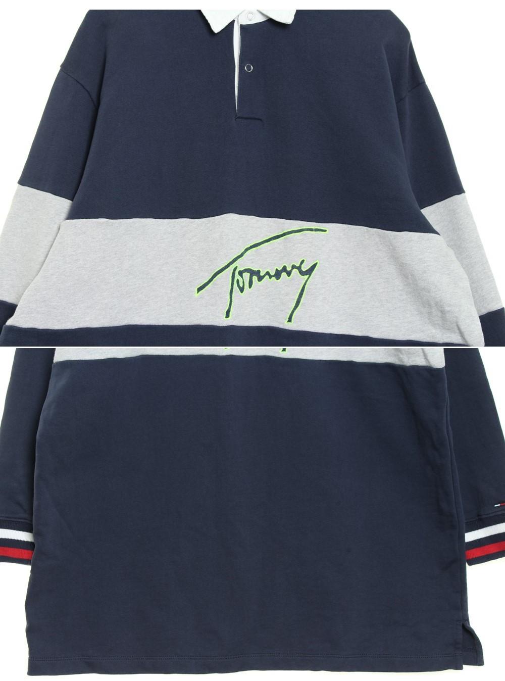 [50% 할인] TOMMY HILFIGER 타미 오버 롱 럭비 긴팔 카라티 3