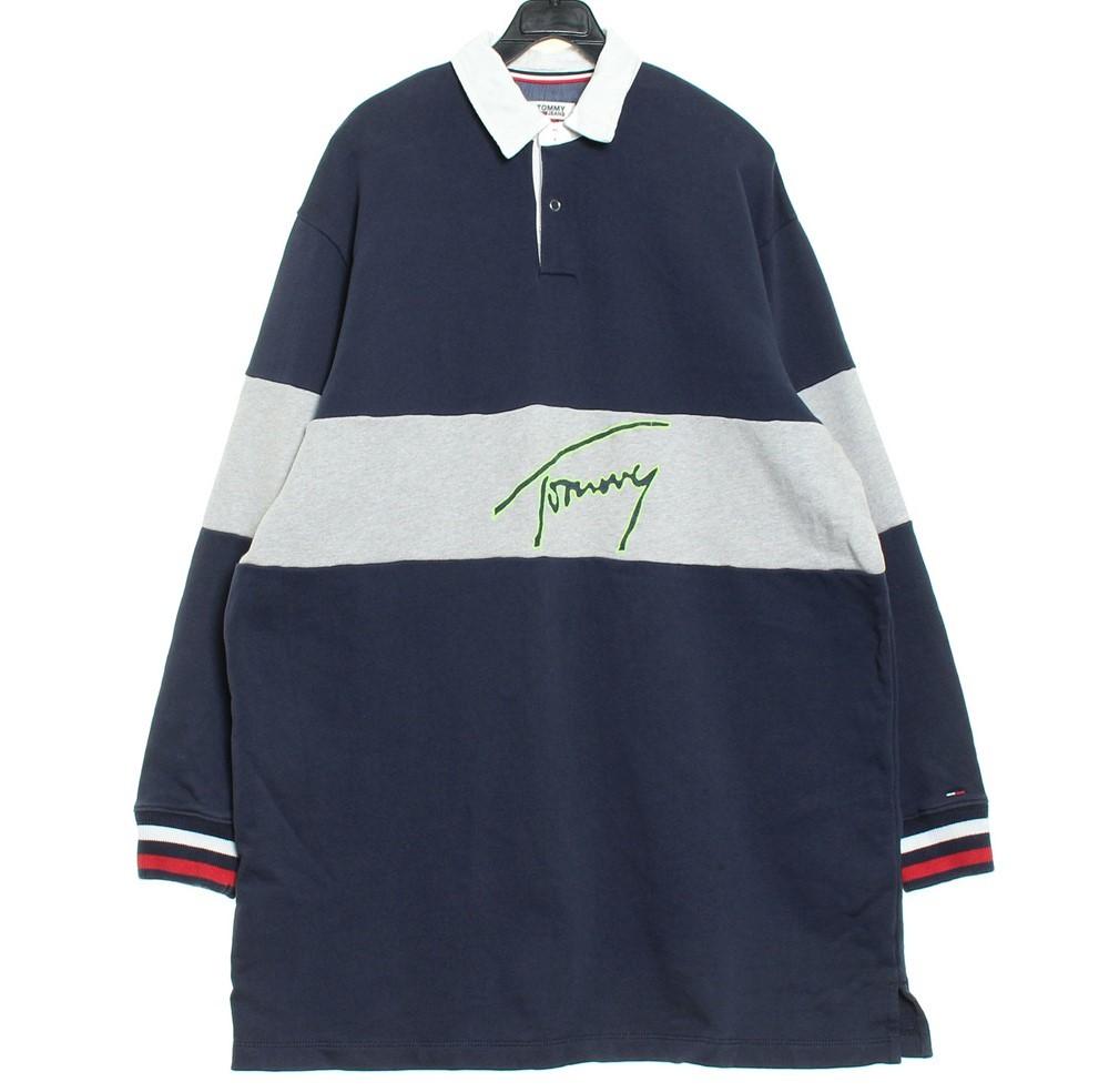 [50% 할인] TOMMY HILFIGER 타미 오버 롱 럭비 긴팔 카라티 2