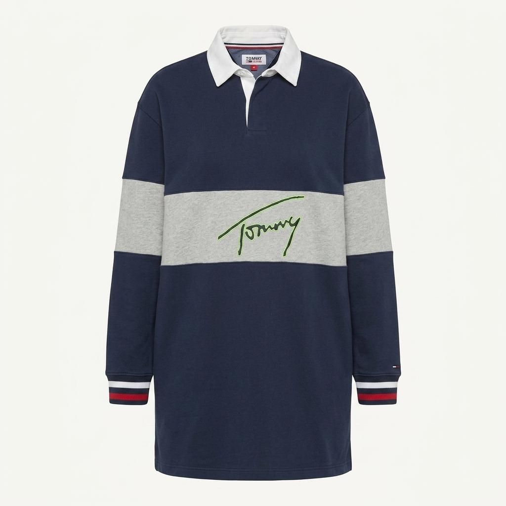 [50% 할인] TOMMY HILFIGER 타미 오버 롱 럭비 긴팔 카라티 1