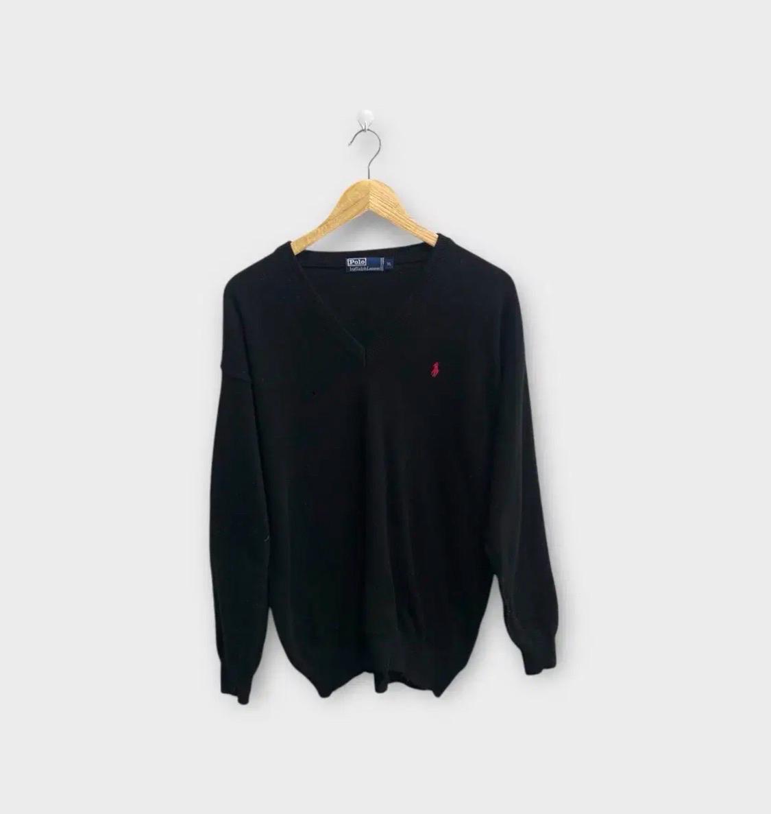 폴로랄프로렌 브이넥 블랙 니트 L-XL 2