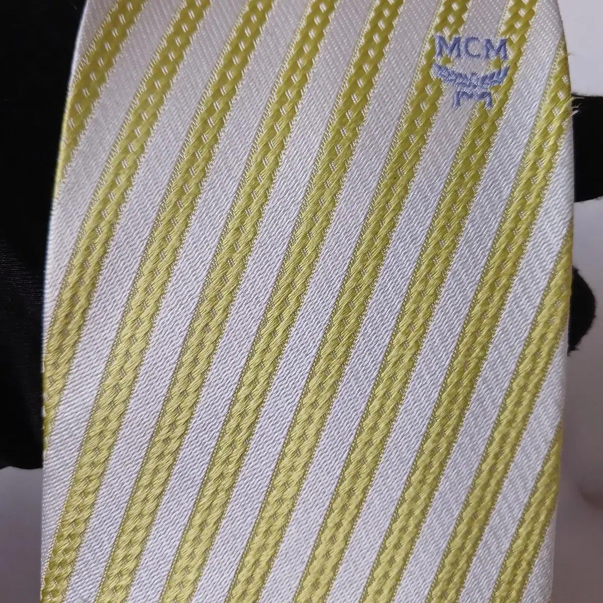 엠씨엠 실크 그린 스트라이프 넥타이 9.2cm A등급 A19780 7