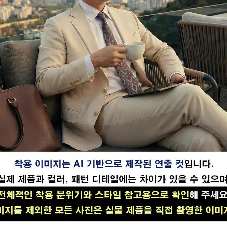 꾸레쥬 실크 그린 기하 패턴 넥타이 9.1cm A+등급 K1928 6