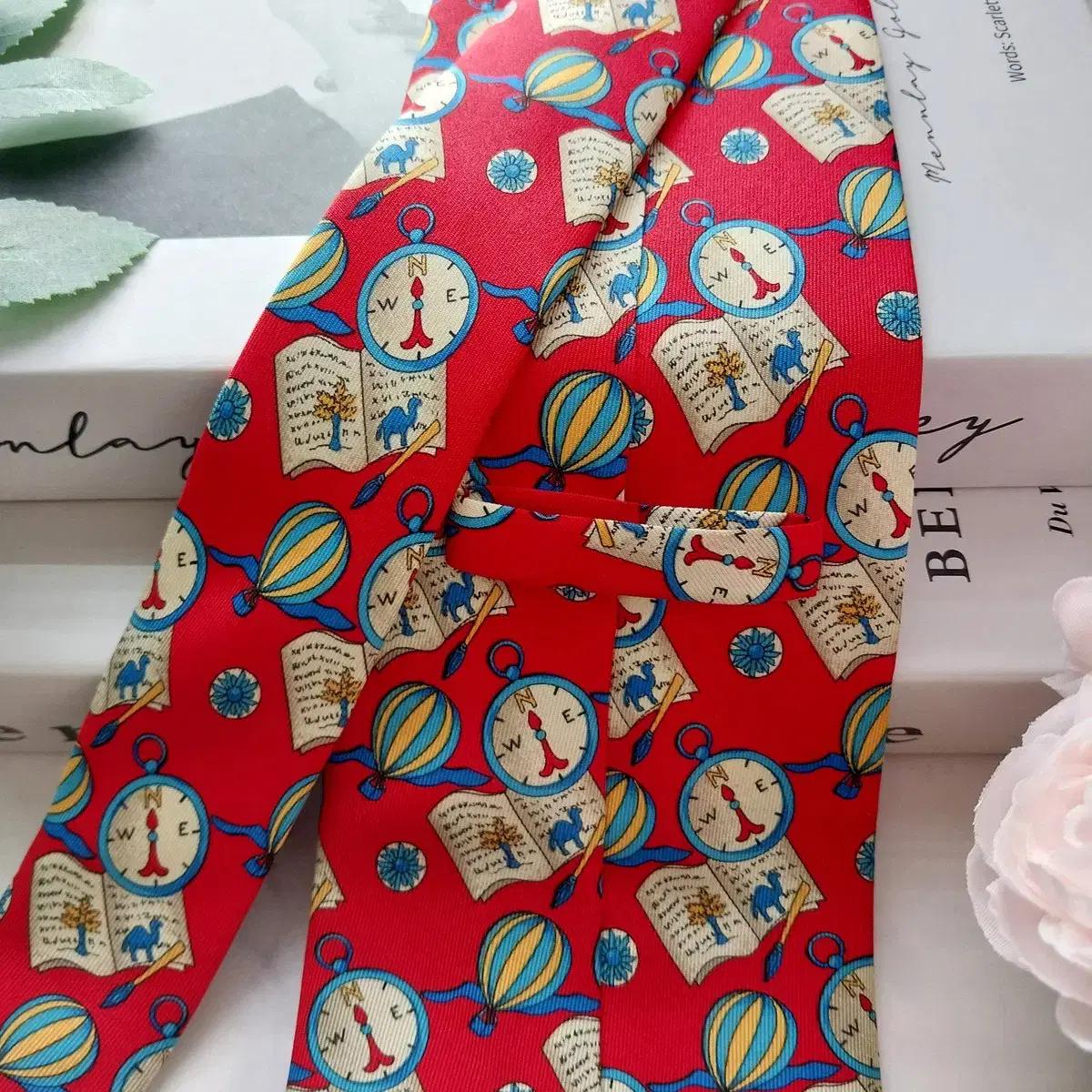 레오나드 실크 레드 넥타이 9.6cm 새상품K1240 8